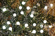 Reťaz MagicHome Vianoce Cherry Balls, 100LED studená biela, IP44, 8 funkcií, osvetlenie, L-9,90 m                                                                                                       